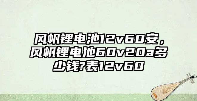 風帆鋰電池12v60安，風帆鋰電池60v20a多少錢?表12v60