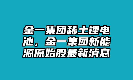 金一集團稀土鋰電池，金一集團新能源原始股最新消息