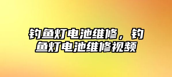 釣魚燈電池維修，釣魚燈電池維修視頻