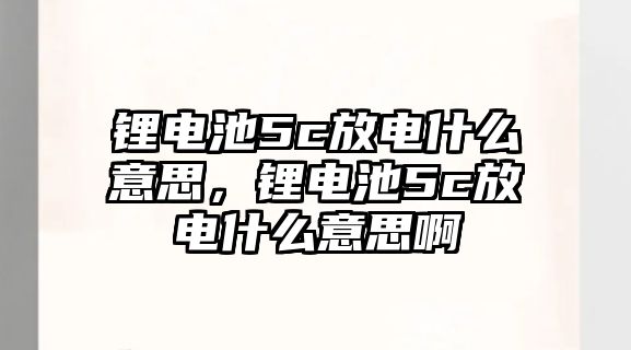 鋰電池5c放電什么意思，鋰電池5c放電什么意思啊