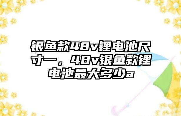 銀魚款48v鋰電池尺寸一，48v銀魚款鋰電池最大多少a