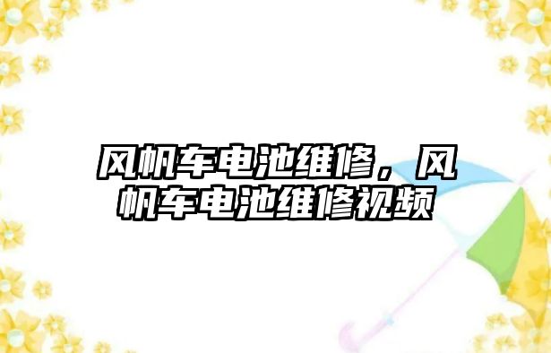 風(fēng)帆車電池維修，風(fēng)帆車電池維修視頻