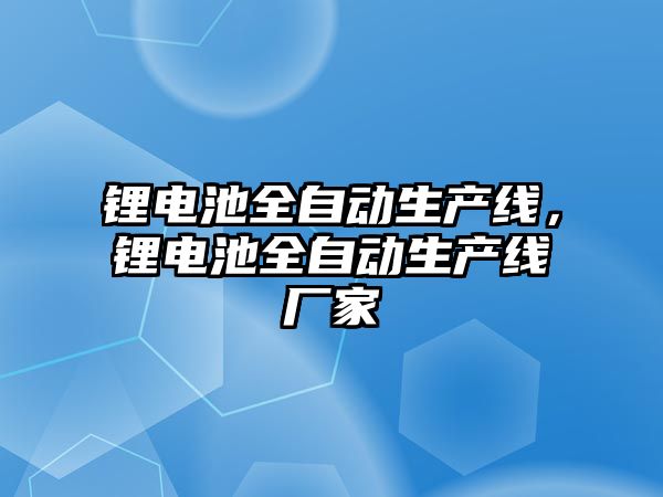 鋰電池全自動生產線，鋰電池全自動生產線廠家