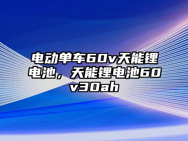 電動單車60v天能鋰電池，天能鋰電池60v30ah