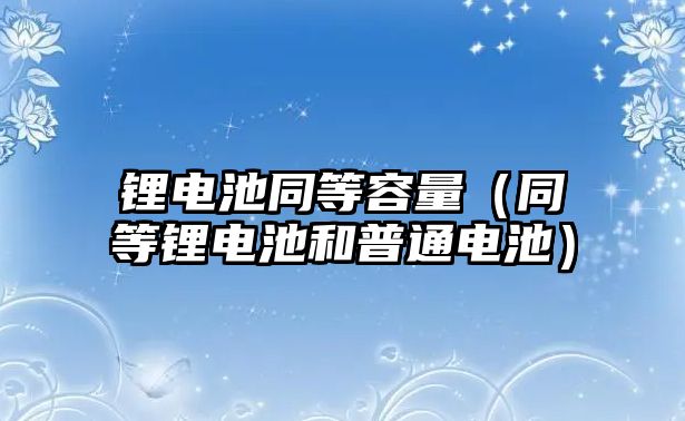 鋰電池同等容量（同等鋰電池和普通電池）