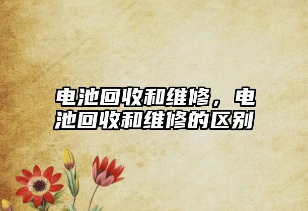 電池回收和維修，電池回收和維修的區別