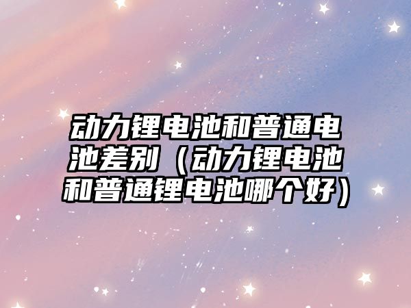 動力鋰電池和普通電池差別（動力鋰電池和普通鋰電池哪個好）