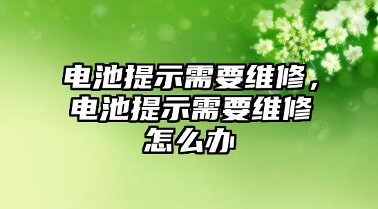 電池提示需要維修，電池提示需要維修怎么辦