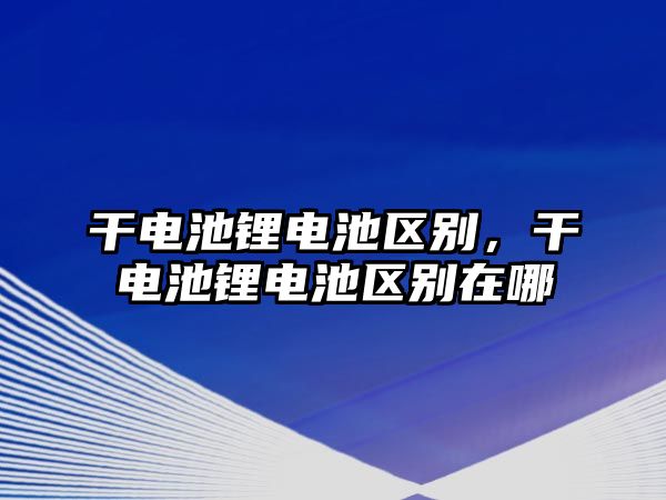 干電池鋰電池區別，干電池鋰電池區別在哪