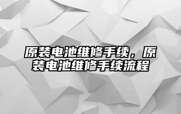 原裝電池維修手續，原裝電池維修手續流程