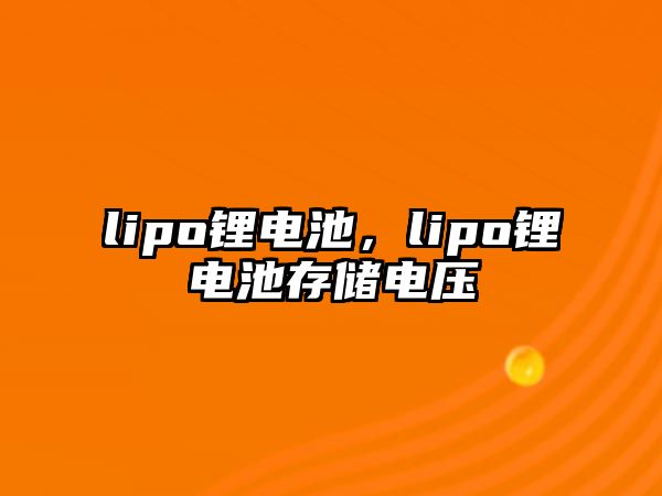 lipo鋰電池，lipo鋰電池存儲電壓