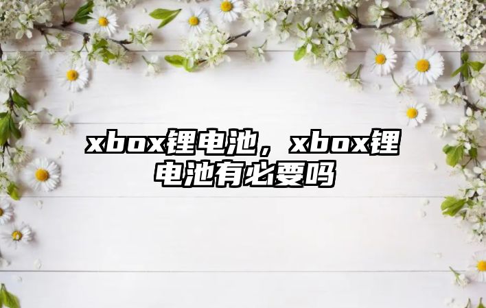 xbox鋰電池，xbox鋰電池有必要嗎