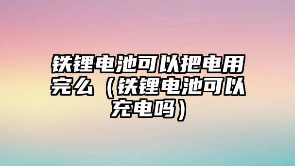 鐵鋰電池可以把電用完么（鐵鋰電池可以充電嗎）