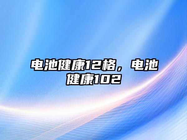 電池健康12格，電池健康102