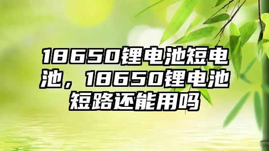 18650鋰電池短電池，18650鋰電池短路還能用嗎