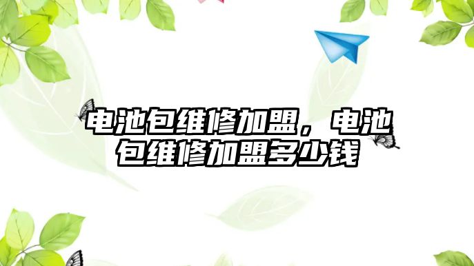 電池包維修加盟，電池包維修加盟多少錢